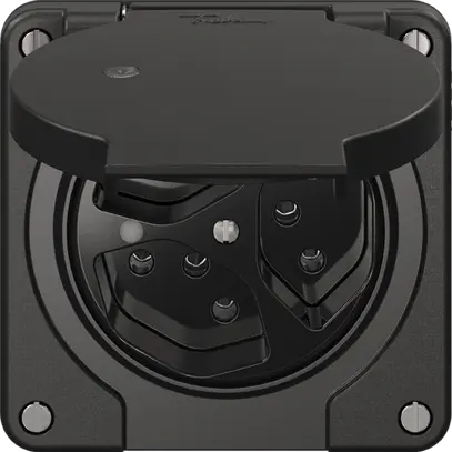 Steckdose NEVO N.CO, 3×T13, IP21, m.LED, schwarz 