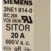 NH-Sicherung Siemens SENTRON 3NE SITOR DIN-000 40A gS, Stirnkennmelder 