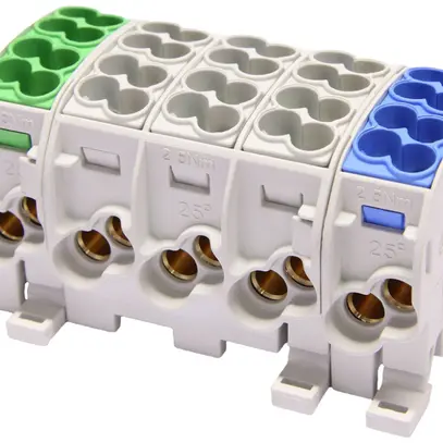 Blocco ripartizione tipo C 10×25/10×16mm² CU grigio N+3L+PE 