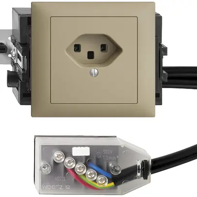 Prise INC EDIZIOdue T23 L2 sand 49…69mm pour câble plat Technofil 