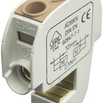 Bloc répartiteur type SA 2×16mm² 100A CU brun 