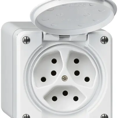 Presa AP robusto 3×tipo 13 bianco 