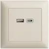 Prise ENC USB 18W type A + type C Feller EDIZIOdue FMI 230V 3600mA crema 