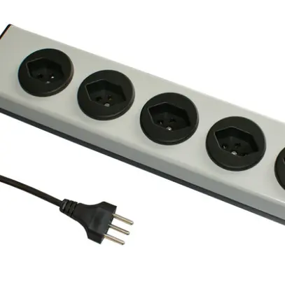 Presa multipla MH 6×T13 PowerLine, Td 3×1mm², 1.5m, nero 