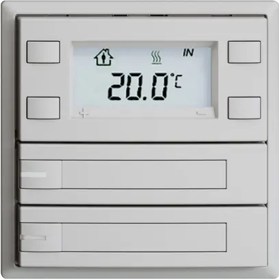 Pulsante RTH INC KNX 2×EDIZIOdue F grigio chiaro, con carta+LED RGB 