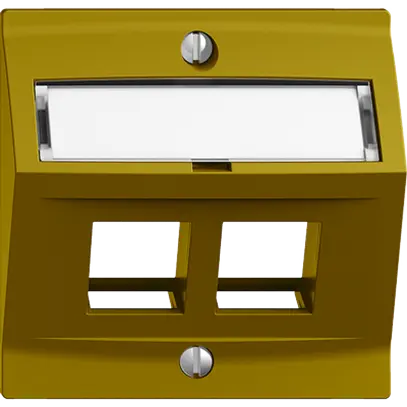 Kit montaggio EDIZIOdue F, con cappa di uscita obliqua, per 2×Keystone, olive 