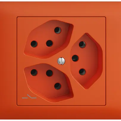 EB-Steckdose EDIZIOdue 3×T13 1×S orange 