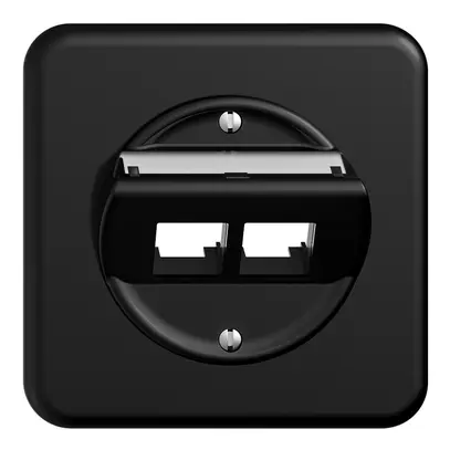 Kit de montage ENC S-One STANDARDdue QMI pour 2×RJ45 oblique, noir 