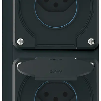 Combinaison AP robusto 2×1, 2×prise T13 IP55 noir 