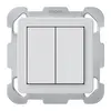 Poussoir KNX ENC Hager BA basico B double 77×77mm blanc 