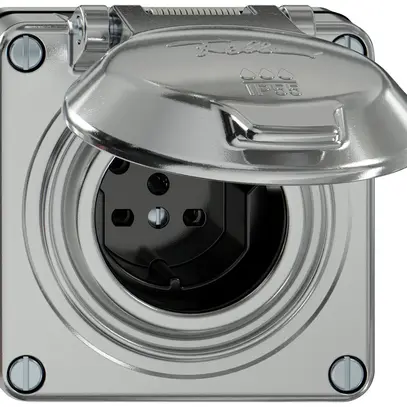 Prise ENC ELEMENT SNAPFIX® 1×type 15 10A 440V avec clapet IP55 alu 