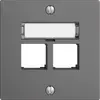 Montageset S-One EDIZIOdue F für 2×RJ45 gerade, dunkelgrau 