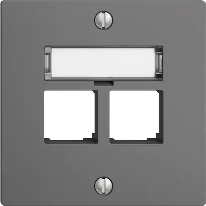 Kit de montage S-One EDIZIOdue F pour 2×RJ45 droite, gris foncé 