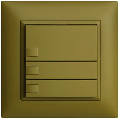 Poussoir univ. ENC 3×1t bornes enf. EDIZIOdue olive, sans LED 