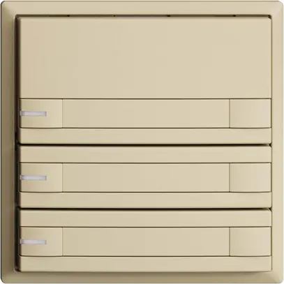 UP-Taster KNX 3-fach EDIZIOdue vanille RGB mit LED mit Papiereinlage 