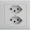Prise INC EDIZIOdue 2×T13 gris clair, 1×S 