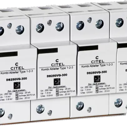 Parafulmine DS 250VG, tipo 1+2+3, 4-poli 