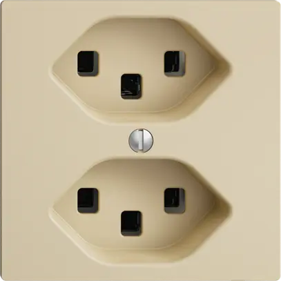 Presa 2×T23 EDIZIOdue vanille, 16A, con morsetti innest. 