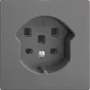 Prise EDIZIOdue T25 16A gris foncé, avec bornes enf. 