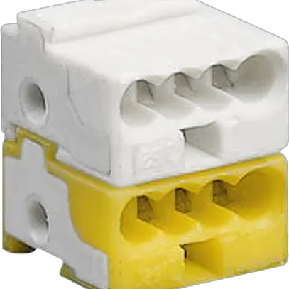 Borne de raccordement KNX WAGO PUSH WIRE 2×4×0.6…0.8/Ø1mm gris clair/jaune 
