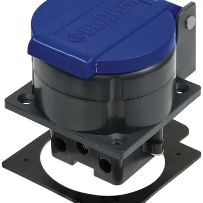 Prise INC Steffen T23 IP55 16A 250V, anthracite/couvercle bleu 