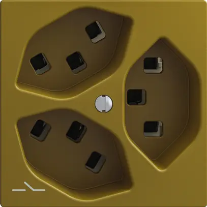 Prise 3×T23 Feller EDIZIOdue F, 1×séparé, bornes enfichables, olive 