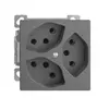 Presa AP EDIZIOdue 3×T13 grigio scuro 3×S interno per combinazione 
