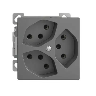 Presa AP EDIZIOdue 3×T13 grigio scuro 3×S interno per combinazione 