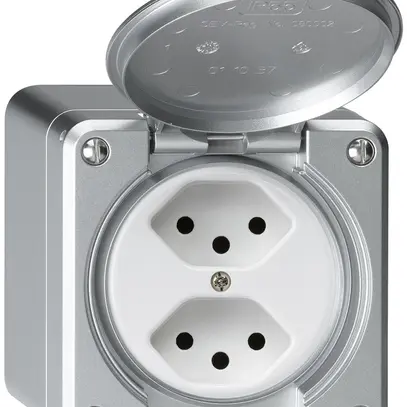 Presa AP robusto 2×tipo 13 alluminio 