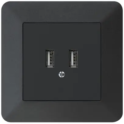 Presa di carica USB INC Hager kallysto.trend 240V 2400mA nero 