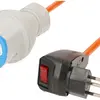 Rallonge MH T12/CEE16A blau 230V PUR 3×1.5mm² PUR 15m  orange 