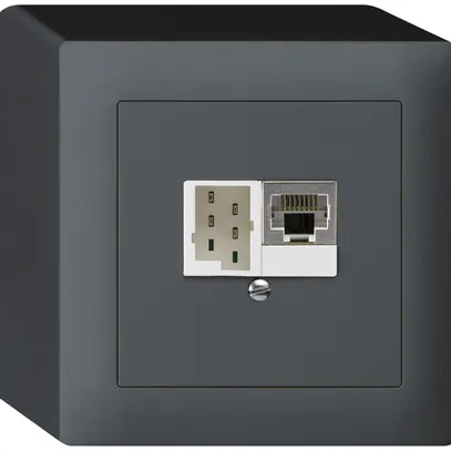 Scatola AP kallysto 1×RJ45s+1×TT83 antracite 
