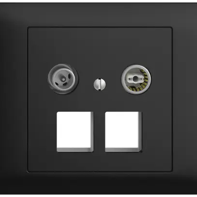 Presa multimedia 15dB INS Edue BKE, presa di passaggio, per 2×RJ45 Keystone, ne 