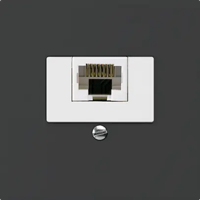 Insert pour prise de raccordement kallysto 1×RJ45u noir 