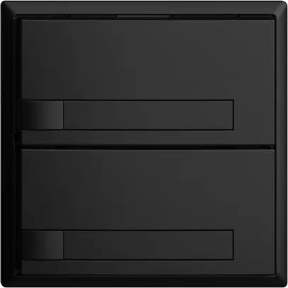 Poussoir ENC KNX 2× EDIZIOdue noir RGB sans LED avec insert papier 