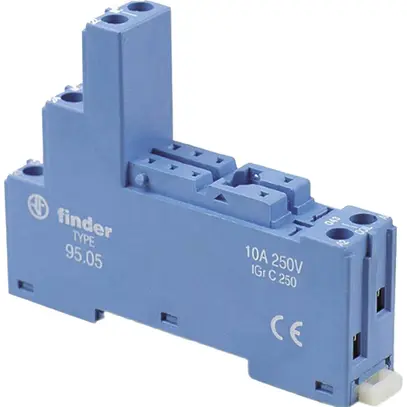 Base per relè Finder serie 95 p. 40.52/61/62, a vite, staffa plastica 