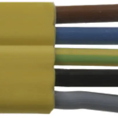 Câble plat Woertz Technofil 5×2.5 mm² PVC jaune avec bande noire Eca 