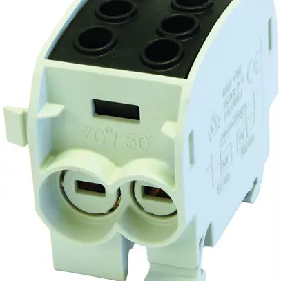 Blocco ripartizione tipo C 2×70/2×50mm² 160A Alu-CU nero 
