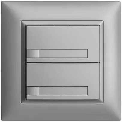 Poussoir ENC KNX 2× EDIZIOdue silver RGB sans LED avec insert papier 