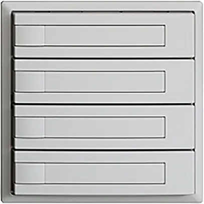 Poussoir ENC KNX 4× EDIZIOdue gris clair RGB sans LED avec insert papier 