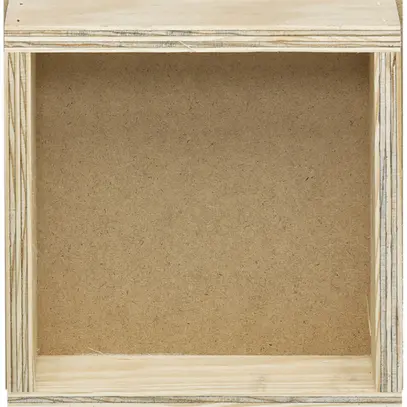 Scatola incastrata robusto 2×2 legno grezzo 