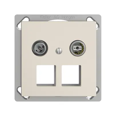 EB-Multimediadose 4dB EDIZIOdue FM.TE, Stichdose, f.2×RJ45 Keystone, crema 