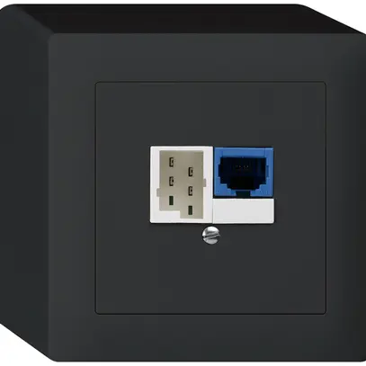 Boîte DSL AP 1×RJ45/1×T+T noir 