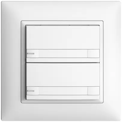 Poussoir ENC KNX 2× EDIZIOdue colore blanc RGB avec LED avec insert papier 