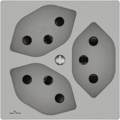 Presa EDIZIO.liv SNAPFIX® 3×T13 1×S con shutter grc 