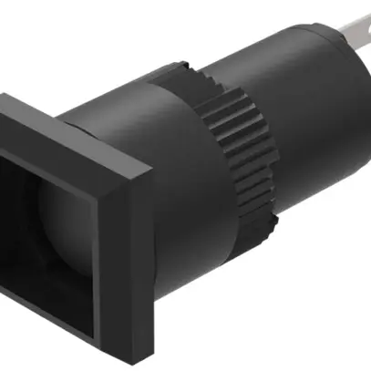 Poussoir lumineux EAO01 impul.com.ressort 1O+1F conn.soudée 2.8×0.5 18×18 or/arg 
