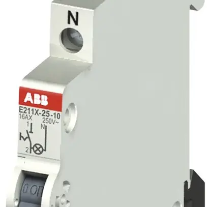 Interruttore AMD LED ABB E211, 25A/250V 1L 1Ch, ½UM, "0-I" 