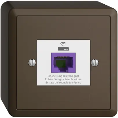 Presa ritorno AP EDIZIOdue 1×RJ45 p.Swisscom VoIP, 8 poli, UTP, coffee 