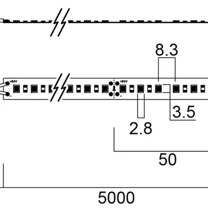 Fascia luminosa LED Feilo Sylvania Flex Pro 24V 9.6W/m 950lm/m 3000K 5m 