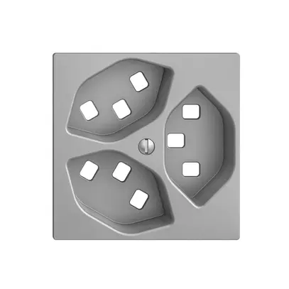 Kit frontal EDIZIOdue silver 60×60mm 3×T23 